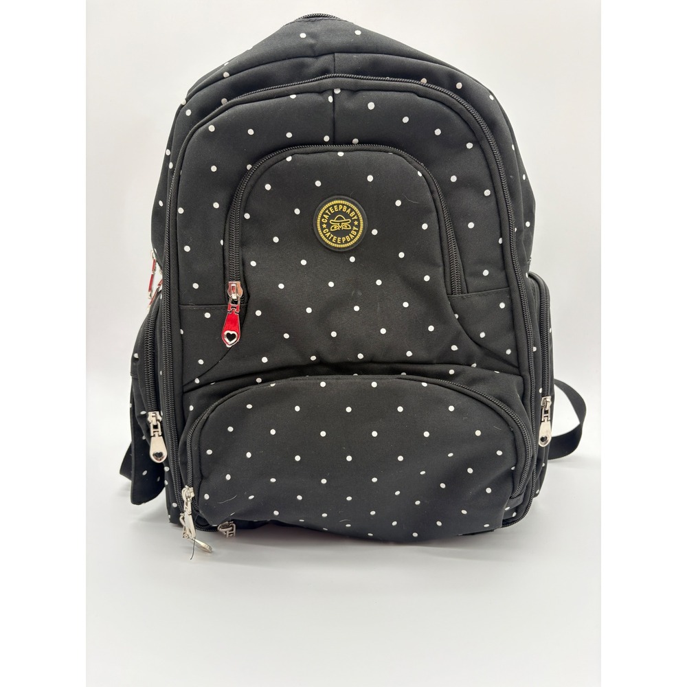 Cateepbaby Diaper Bag Backpack Women OS‎ Black Polka Dot Excellent Insulated